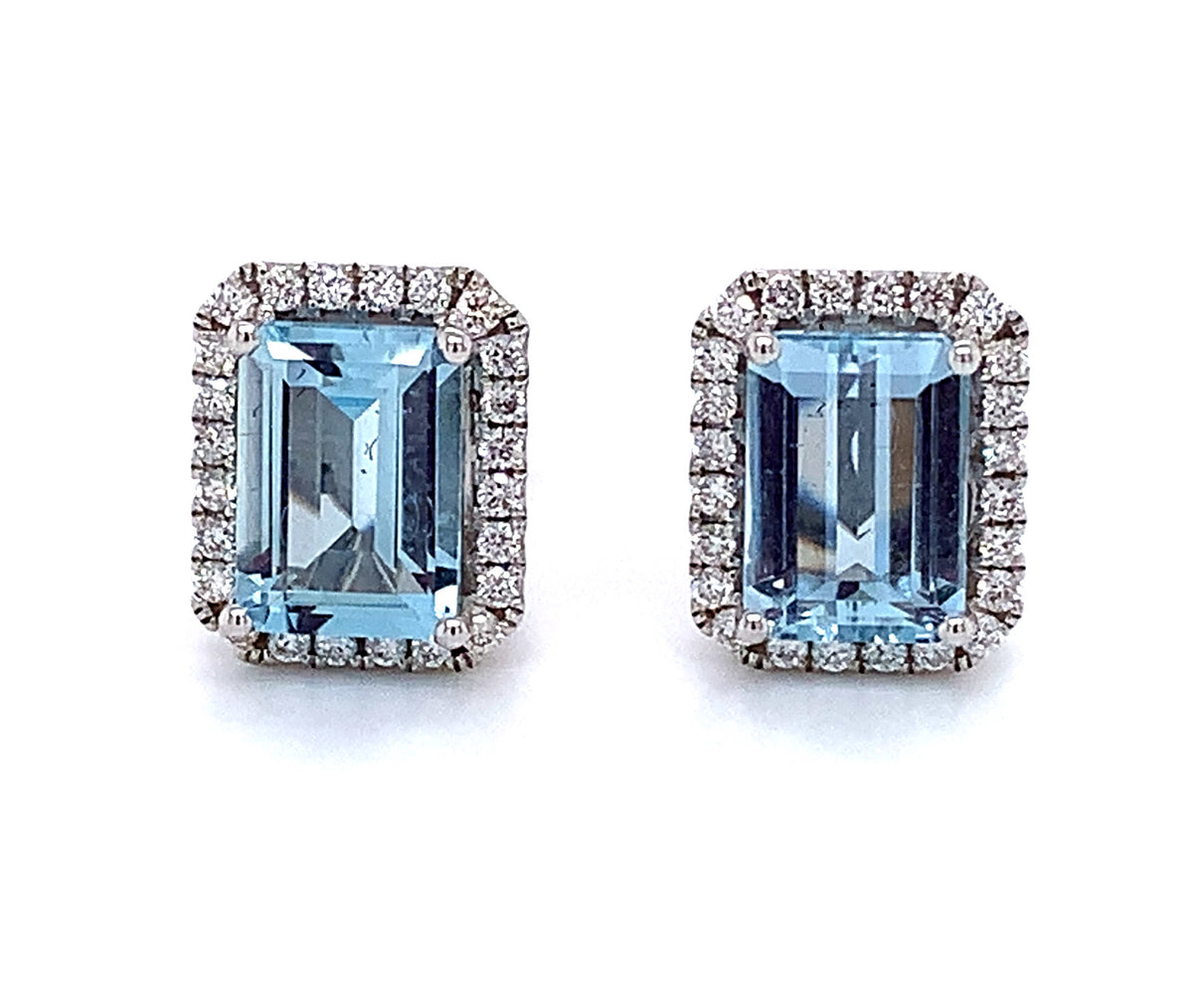 Aquamarine stud newest earrings