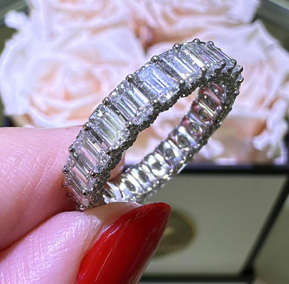 4.18ct t.w. All the Way Around Emerald-cut Diamond Eternity Band Ring