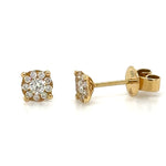 Cluster Diamond Stud Earrings 0.34ct tw