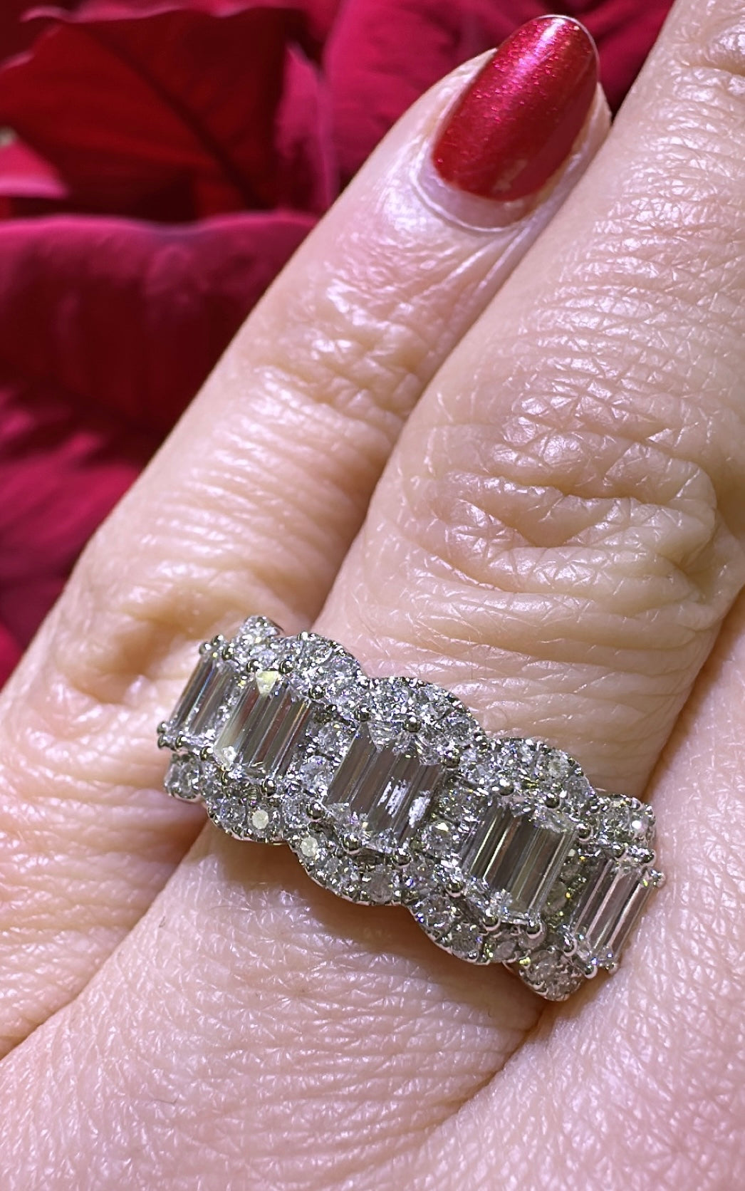 Five Stone 1.28ct tw Baguette-cut Anniversary Wedding Diamond Ring