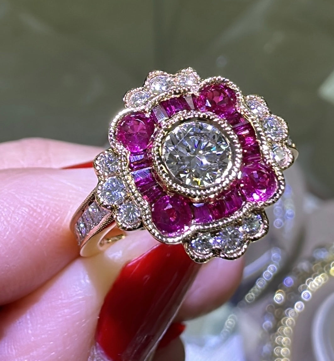 Diamond And Ruby GIA Certified Ring