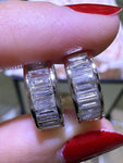 1.26carat Baguette Cut Diamond Wide Hoop Earrings