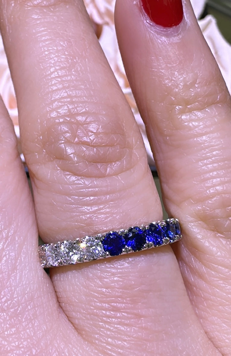 2.09carat Round- Cut Sapphire & Diamond Ring