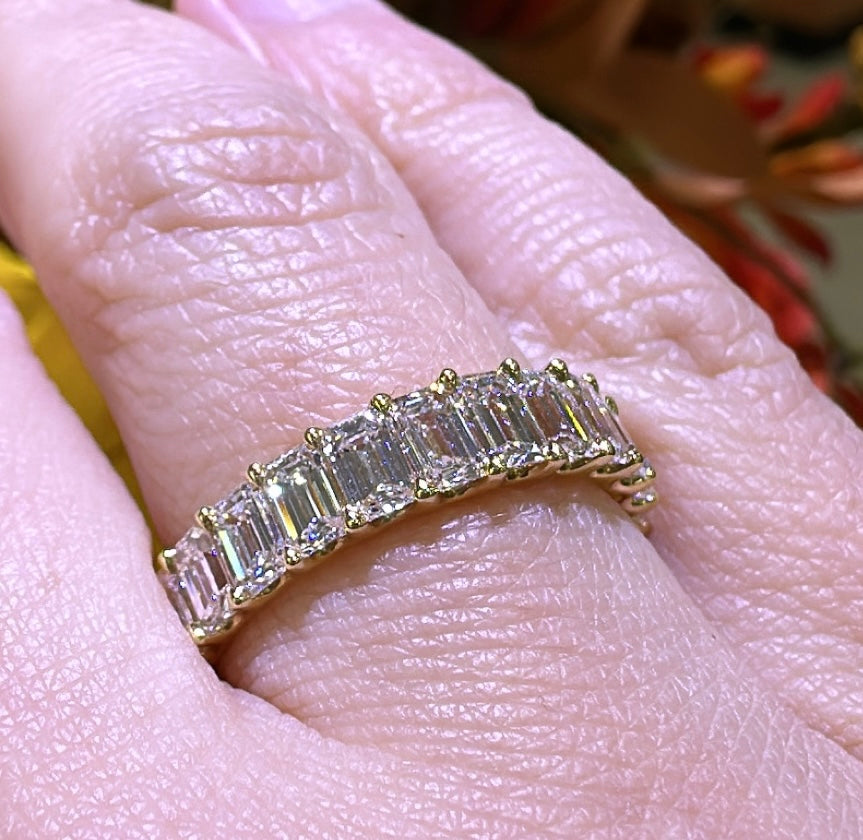 1.84ct tw Diamond Emerald Cut Halfway Eternity Ring