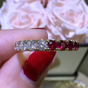 2.10carat Round- Cut Ruby & Diamond Ring