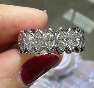 Marquise Cut Diamond Eternity Band in Platinum 2.65ctw