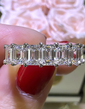 Ladies Diamond 2.21ct tw Emerald Cut Halfway Eternity Ring