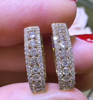 Diamond 0.59carat Hoop Huggie Earrings