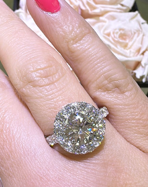 3.50carat Designer Round Brilliant-cut Engagement Ring