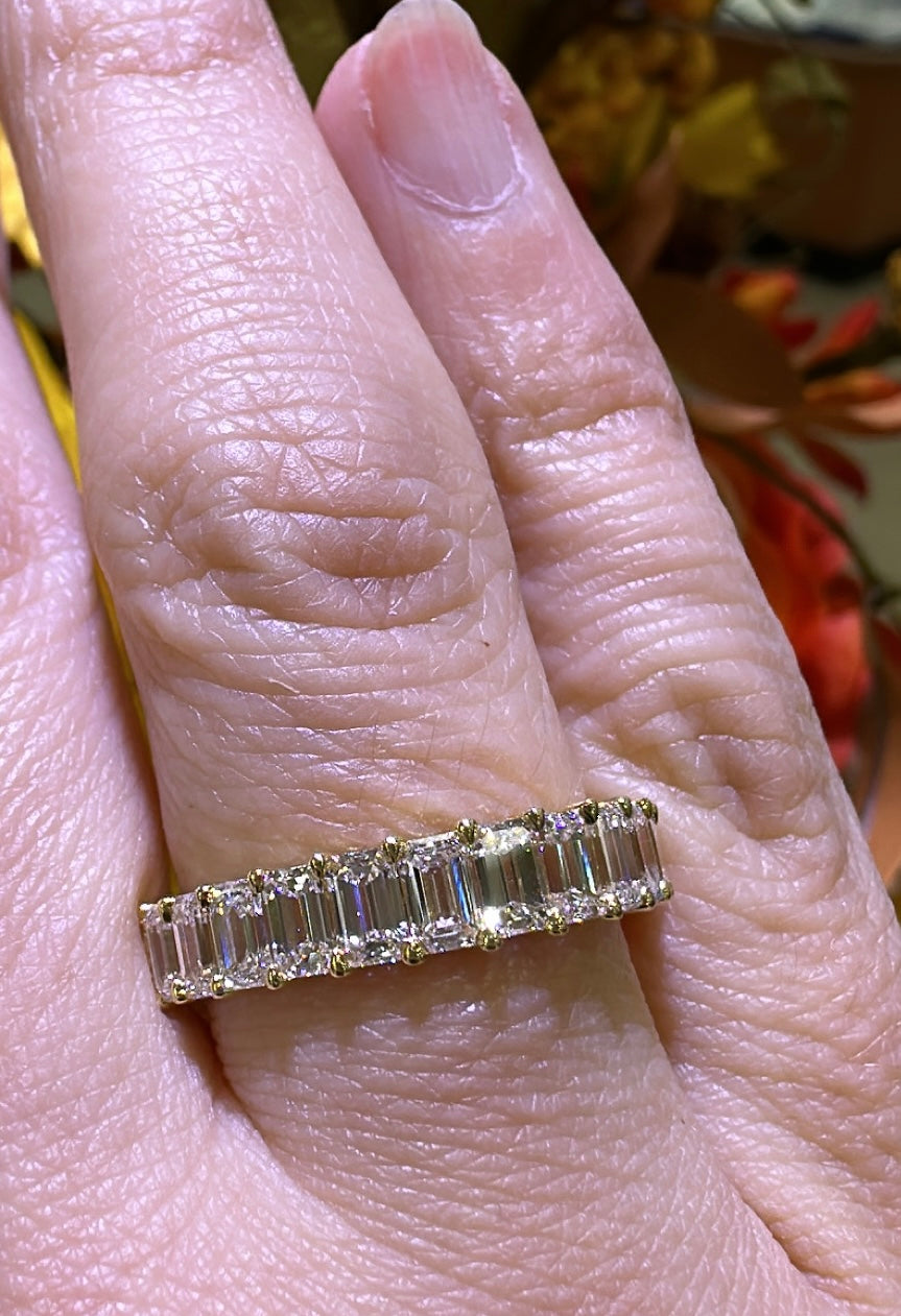 1.84ct tw Diamond Emerald Cut Halfway Eternity Ring