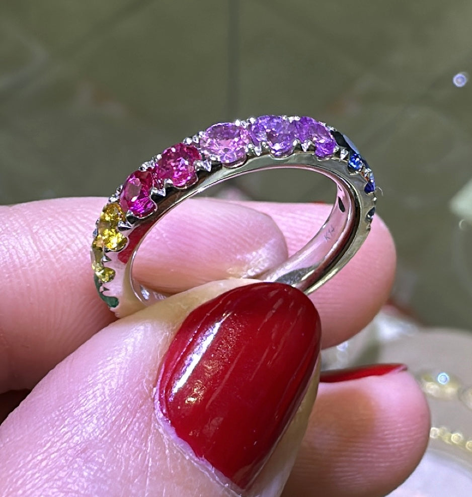 1.55ct tw Rainbow Sapphire Ring