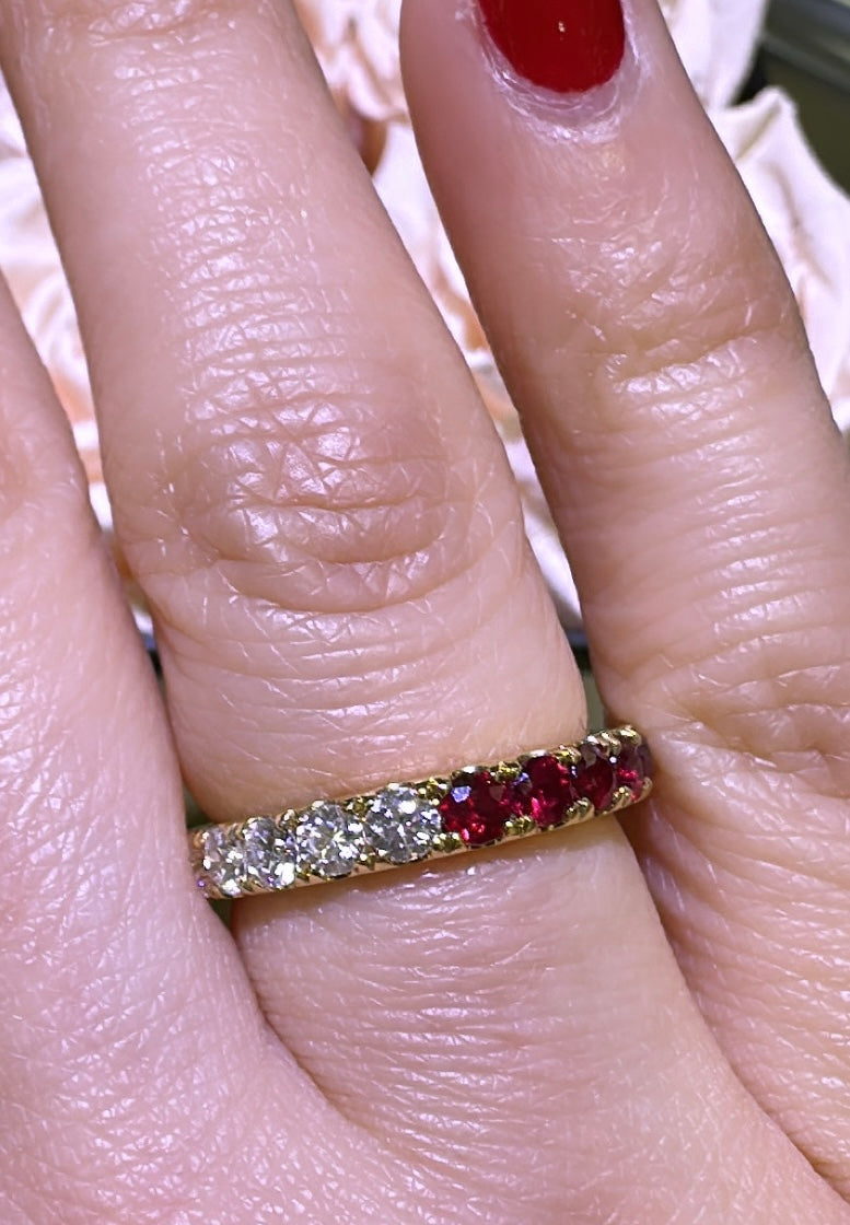 2.10carat Round- Cut Ruby & Diamond Ring