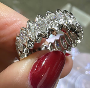 Marquise Cut Diamond Eternity Band in Platinum 2.65ctw