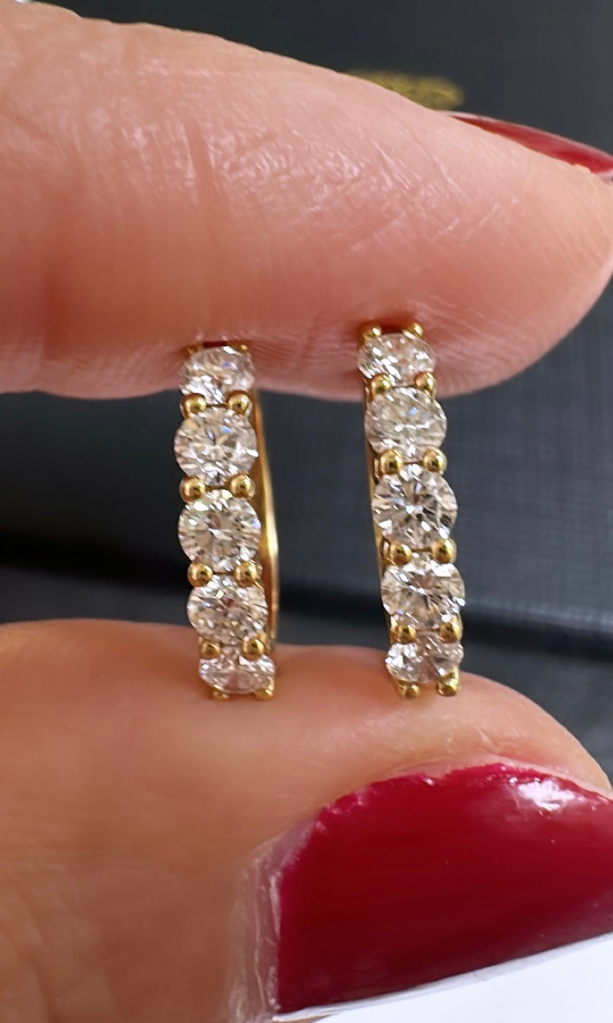 Diamond Huggie Hoop Earrings 0.57ct tw