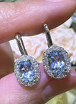 1.93ct tw Aquamarine Oval-cut and Diamond Drop Earrings