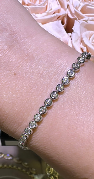 1.82carat Diamond Bezel Set Tennis Bracelet