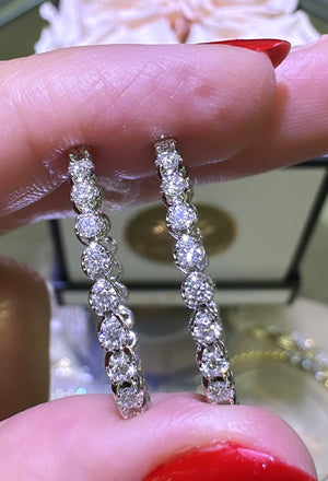 0.57carat Single Prong Diamond Hoop Earrings