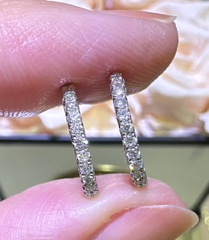 0.18ct tw Diamond Huggie Hoop Earrings