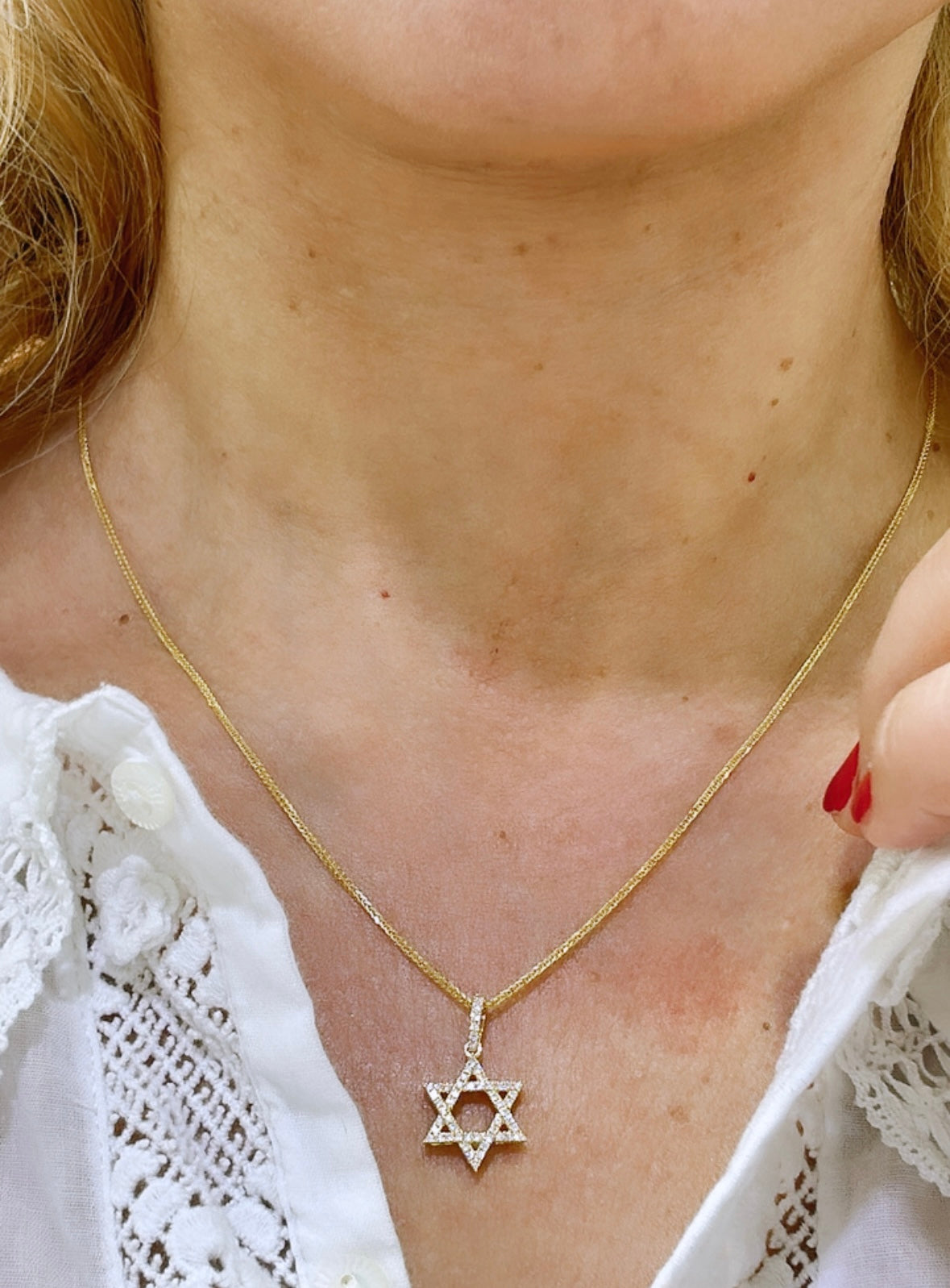 0.24ct tw Diamond Star Of David Pendant Necklace