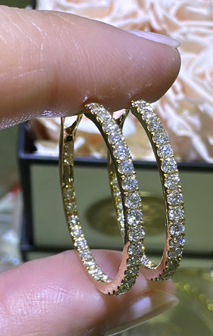 Diamond  Inside-out Hoop Earrings 0.99ct tw