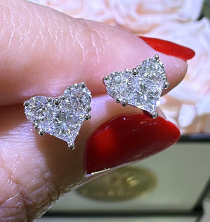 1.26carat Heart Shaped Diamond Earrings