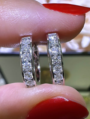 Diamond 0.47carat Hoop Huggie Earrings