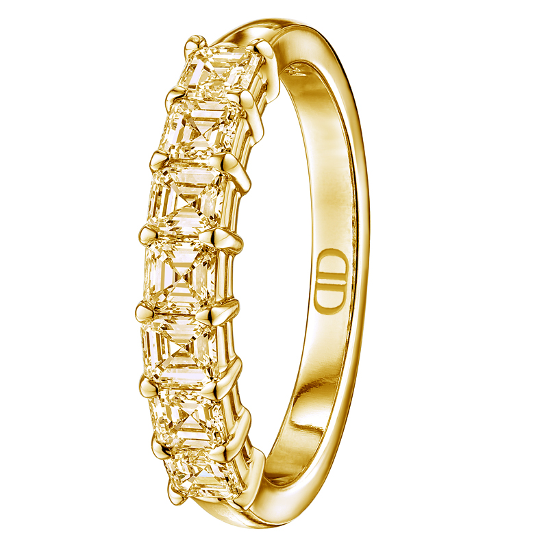 Designer Fancy Intense Yellow Canary 2.46carat Asscher-cut Half Eternity Diamond Ring