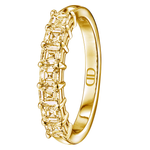 Designer Fancy Intense Yellow Canary 2.46carat Asscher-cut Half Eternity Diamond Ring