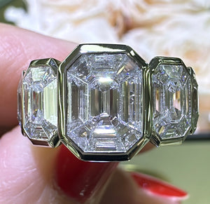 2.00ct tw Diamond Octagonal Five Stone invisible-set Diamond Ring