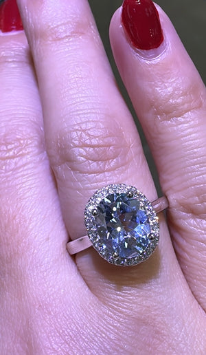 2.40ct tw Aquamarine & Diamond Cocktail Ring