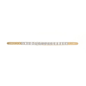 0.51carat Pave Diamond Beaded Gold Open Wrap Bangle Bracelet