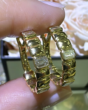 Emerald Cut 0.87ct tw Diamond Hoops