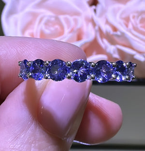 Tanzanite 1.49ct tw Round Brilliant-cut Halfway Eternity Ring