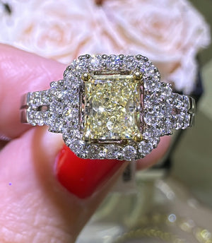 Canary Fancy Yellow 1.64ct tw Diamond Engagement Anniversary Ring