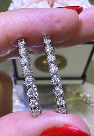 0.57carat Single Prong Diamond Hoop Earrings