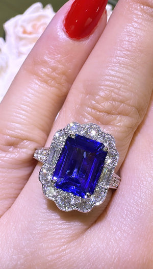 Tanzanite 5.01carat Diamond Statement Cocktail Ring