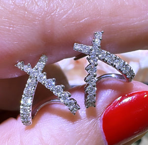 0.43ct tw Double Diamond Huggie Earrings