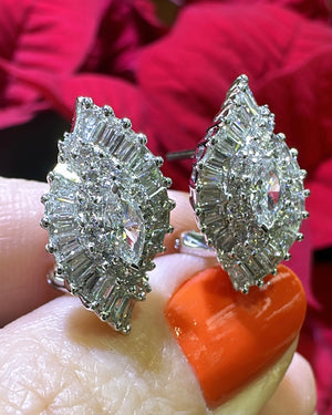 2.24ct t.w. Marquise & Baguette Shape Diamond Fancy Earrings