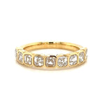 1.70ct tw Asscher Cut Diamond Bezel Set Half Eternity Band Ring