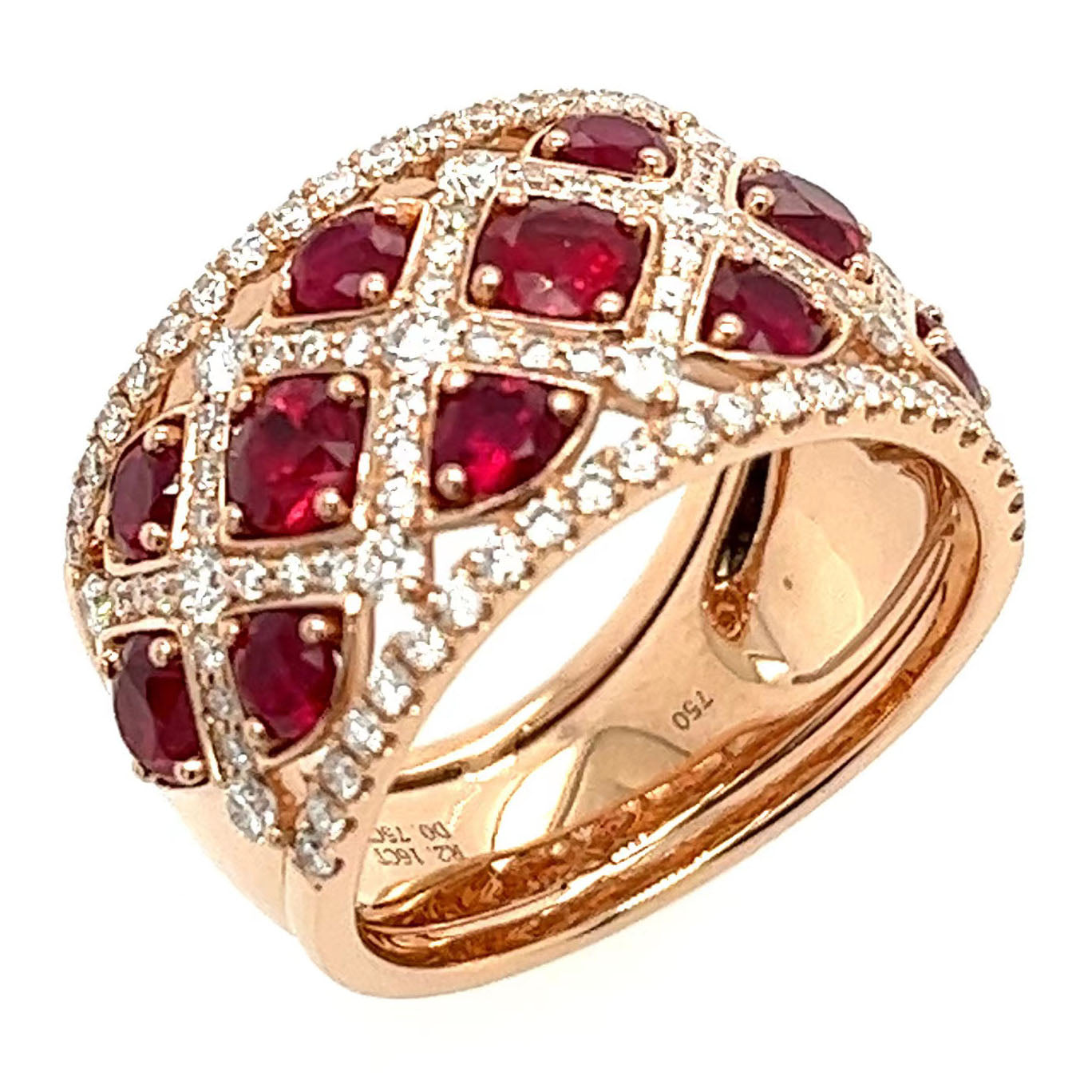 2.91carat Ruby and White Diamond Cocktail Ring