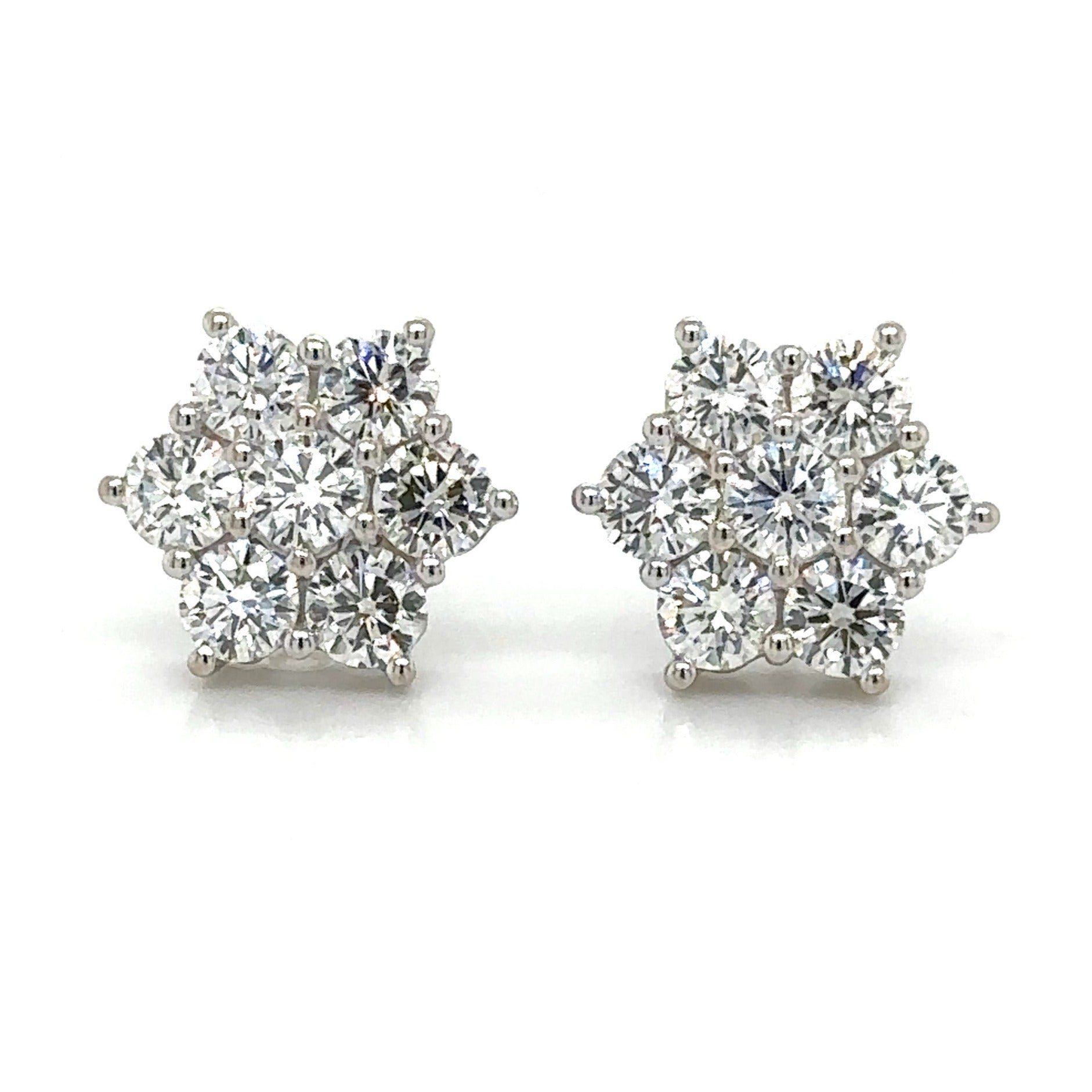 3.33carat Diamond Flower Stud Earrings