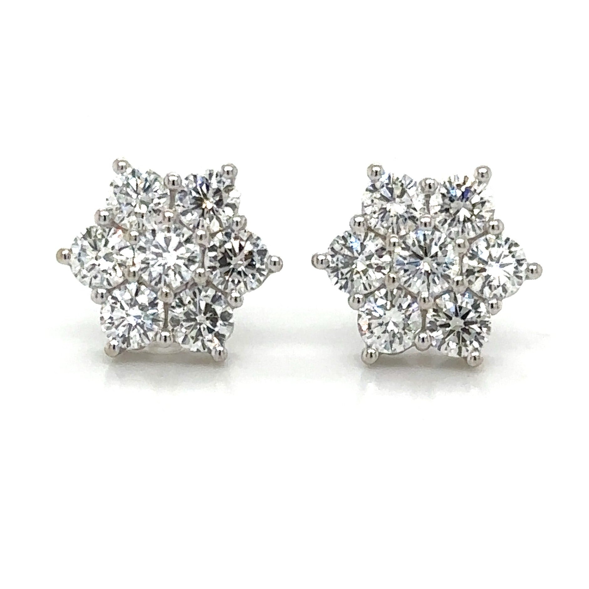 3.33carat Diamond Flower Stud Earrings