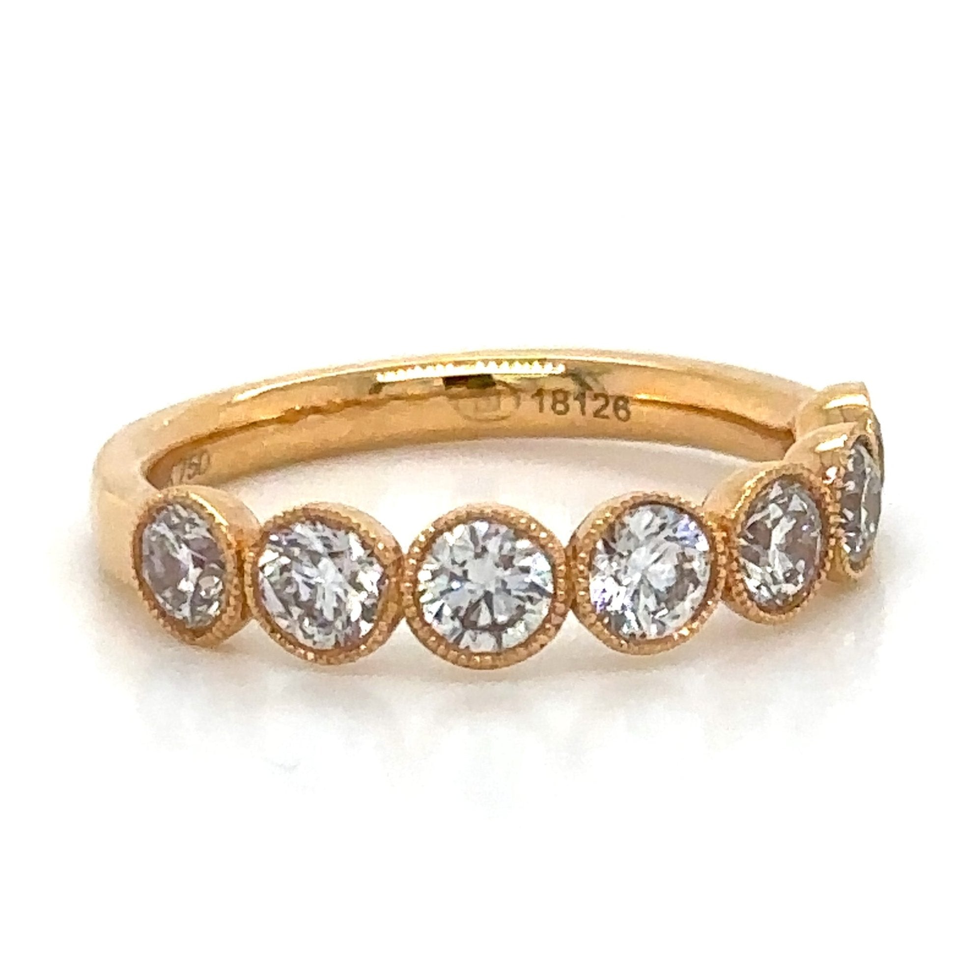 1.29carat Diamond Bezel Set with Milgrain Eternity Band Ring