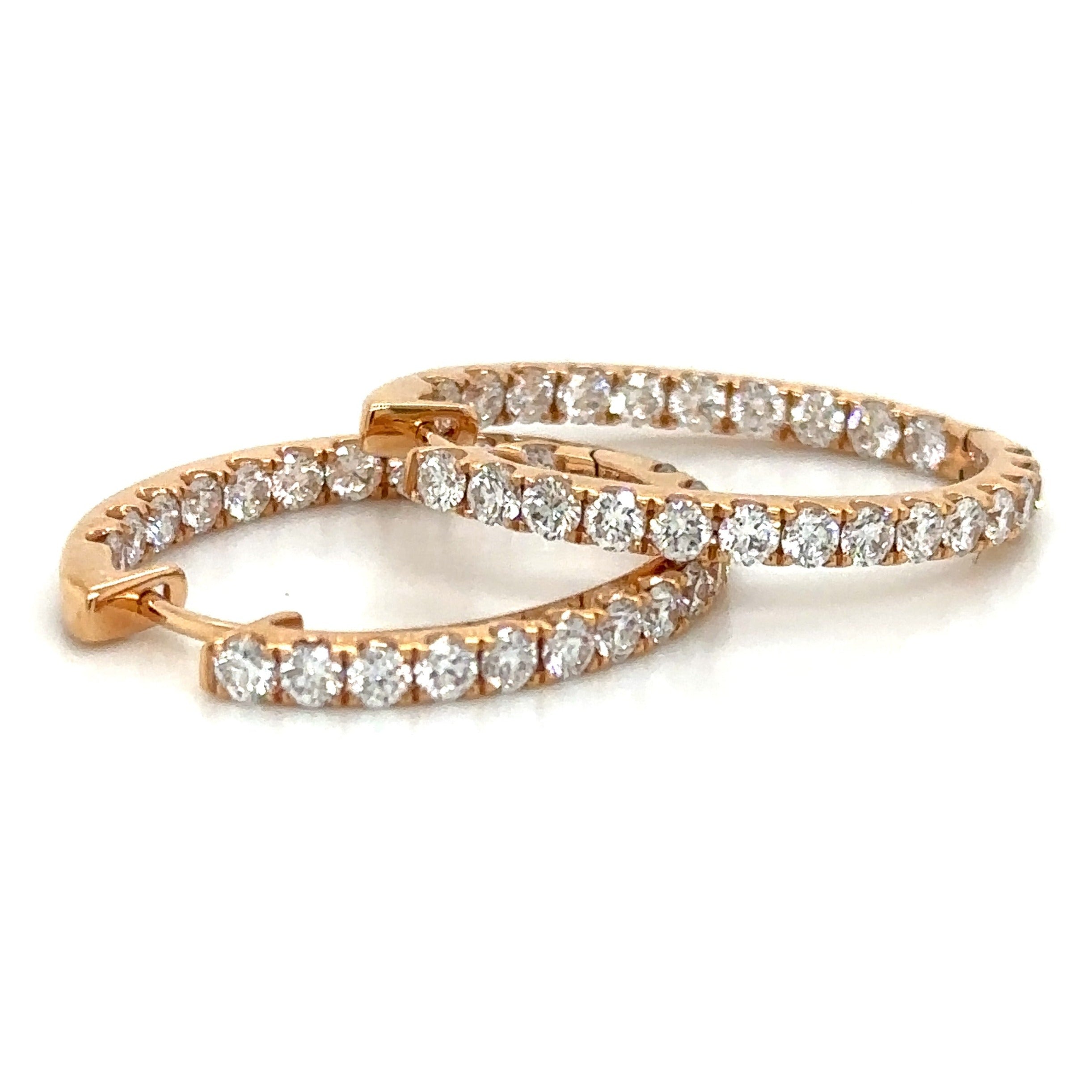 1.92ct tw Diamond Oval Inside out Hoop Earrings