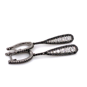 1.27ct tw Black and White Diamond DropStyle Earrings