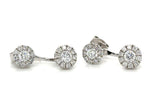 1.25ct tw Diamond Cluster Stud Earrings with Jacket