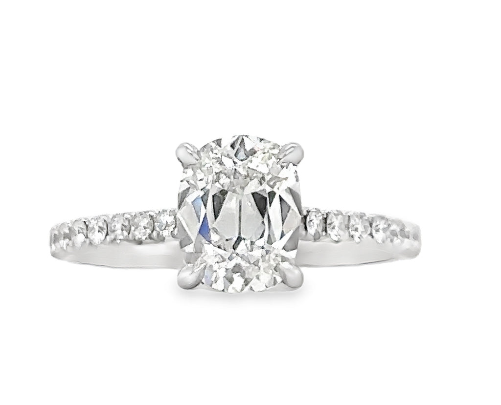 GIA Certified Henri Daussi Cushion 1.98ct t.w. Engagement Anniversary Ring