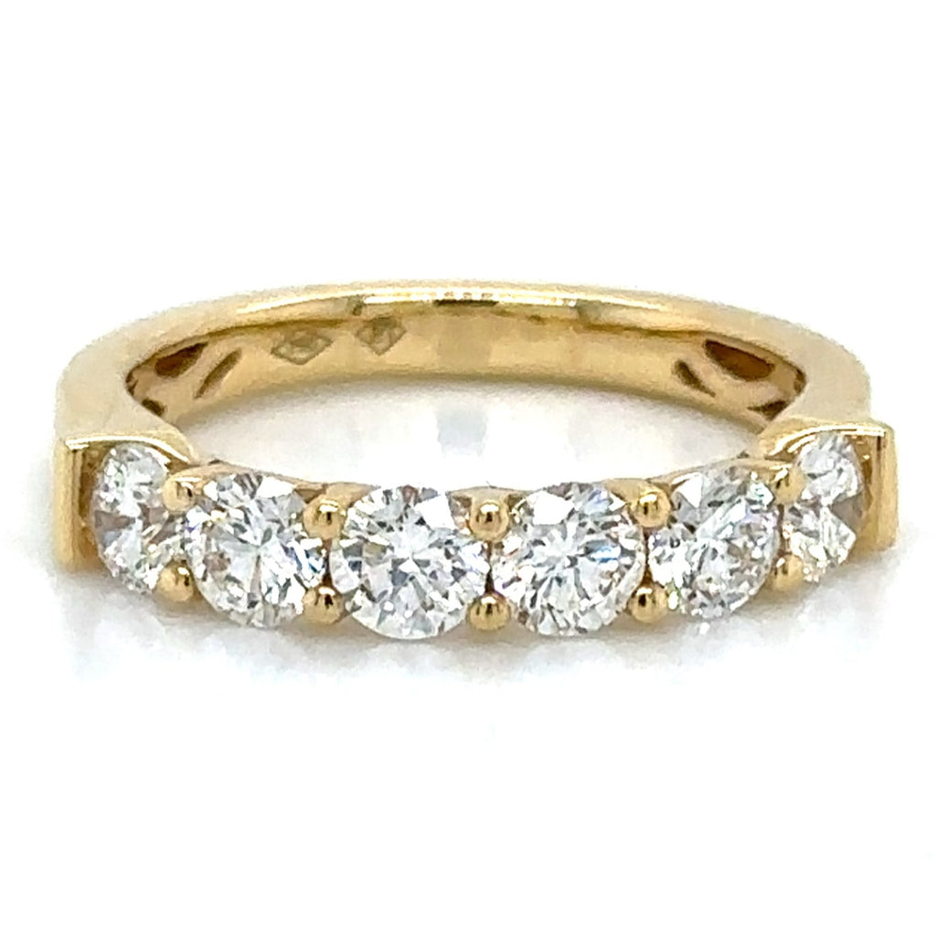 Six Stone Diamond Eternity Anniversary Band Ring