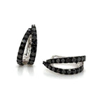 Double Black Diamond Huggie Earrings 0.72ct tw