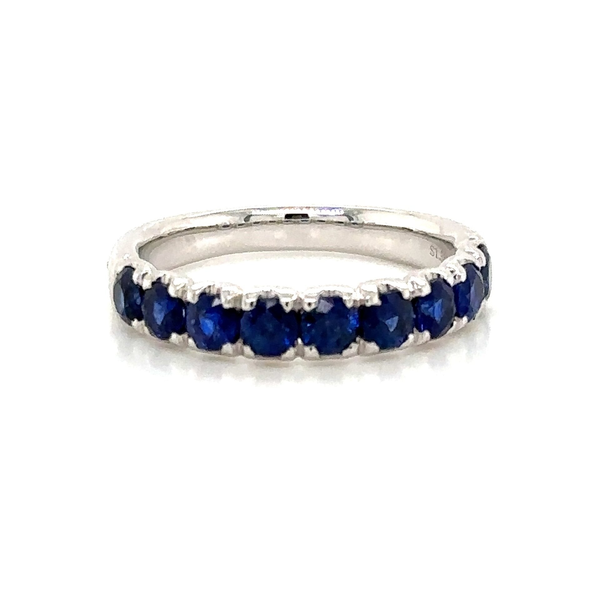 Blue Sapphire Half Eternity Ring